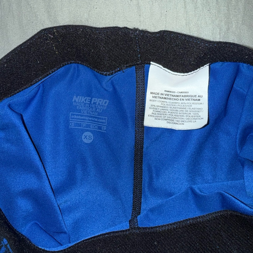 Nike Pro Black and Blue Snake Print Athletic Shorts - Picture 3 of 5